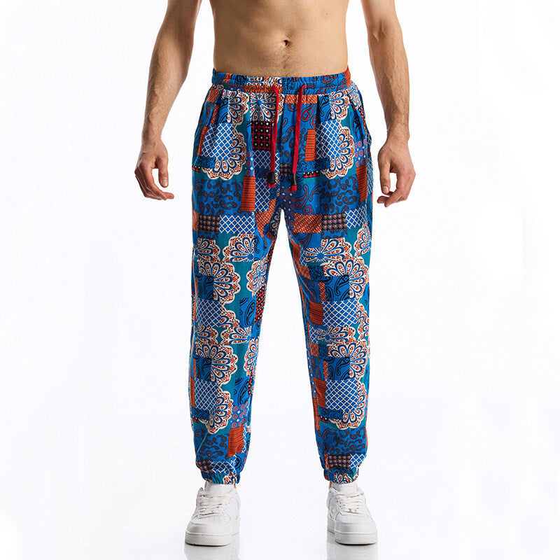 Men's joggers with modern patchwork design Lisslune