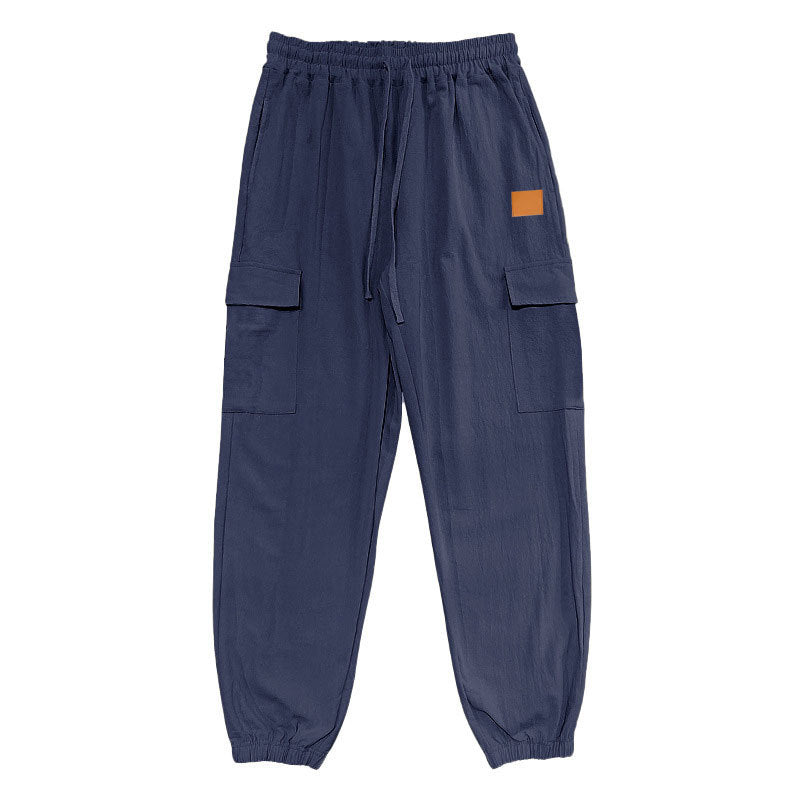 Men's cargo pants with elastic waistband and practical pockets Lisslune