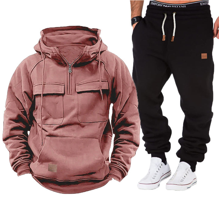 Men's functional hoodie with full-length zipper and practical pockets Lisslune