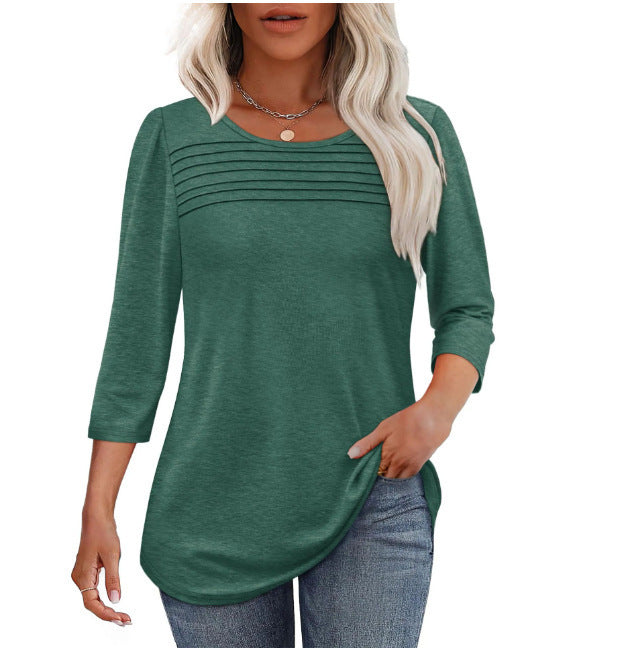 Women's Long Sleeve Shirt with Pleat Details Lisslune