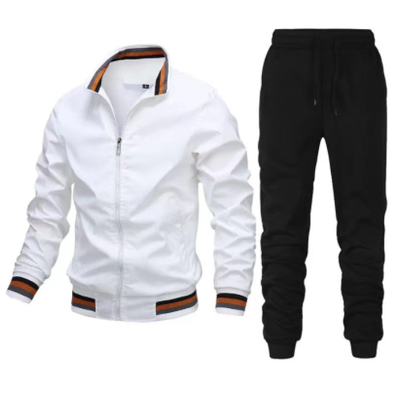 Men's Sporty Leisure Suit with Innovative Cut and Elastic Cuffs Lisslune