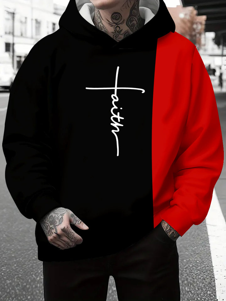 Men's hoodie with subtle gradient look and inspiring lettering Lisslune