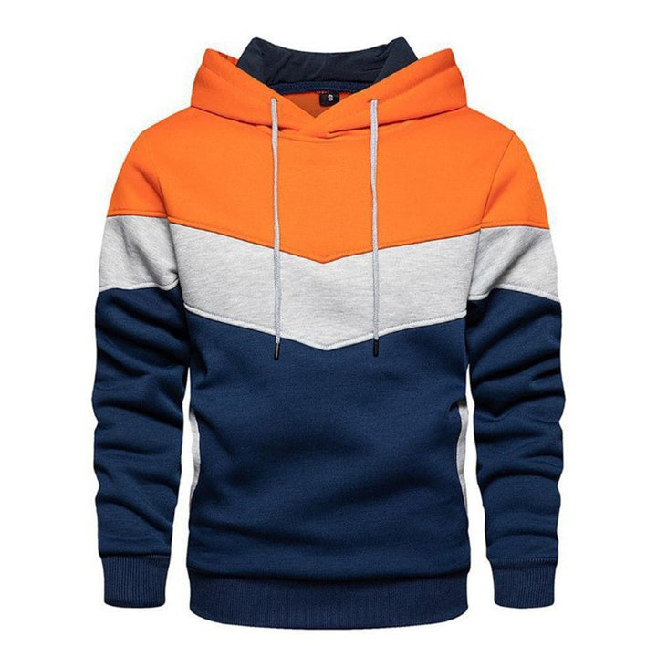 Men's Sport Hoodie with Geometric Color Design Lisslune