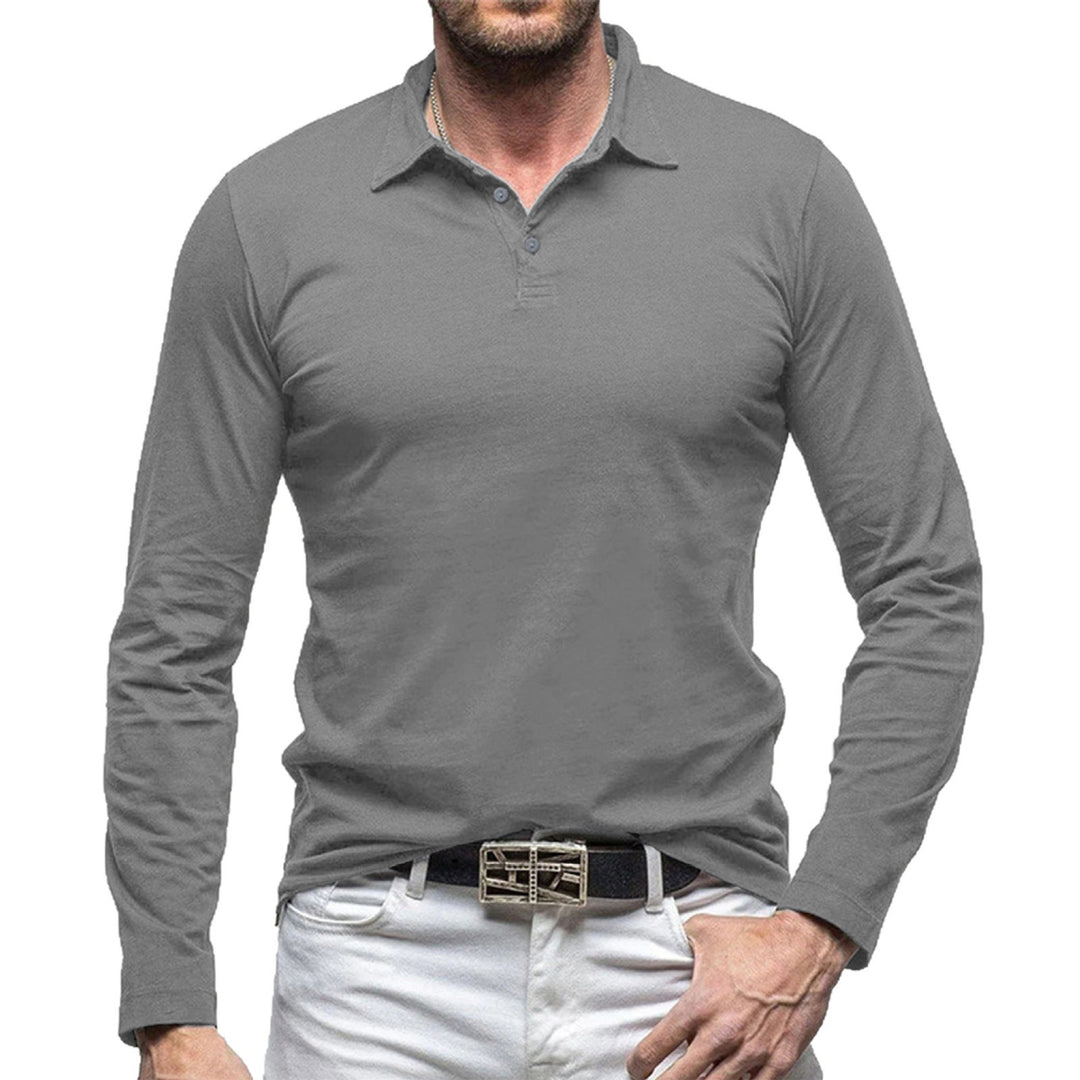 Men's Long Sleeve Polo Shirt with Modern Cut Lisslune