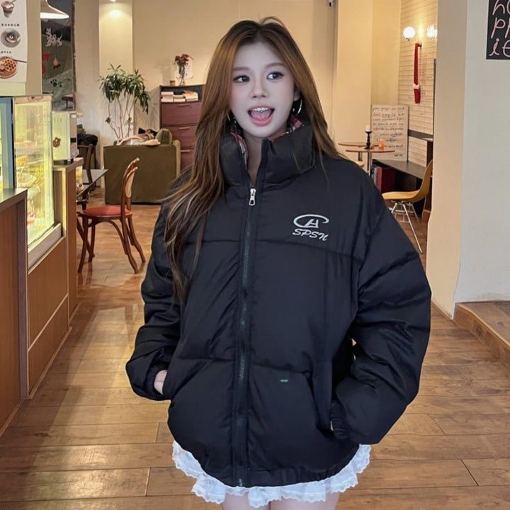 Women's down jacket with high collar and practical zipper Lisslune