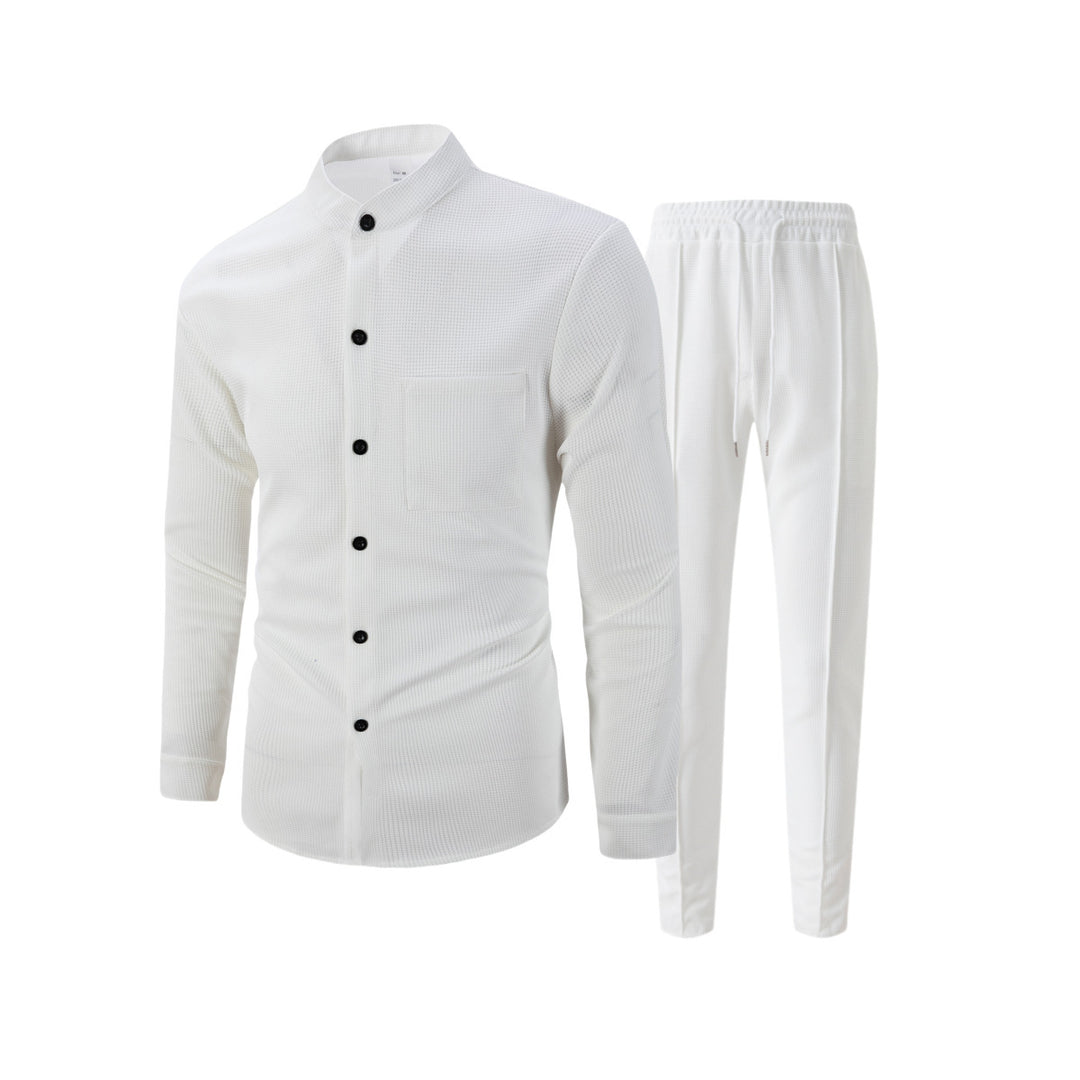Men's comfortable pajama set with breathable top and elastic pants Lisslune