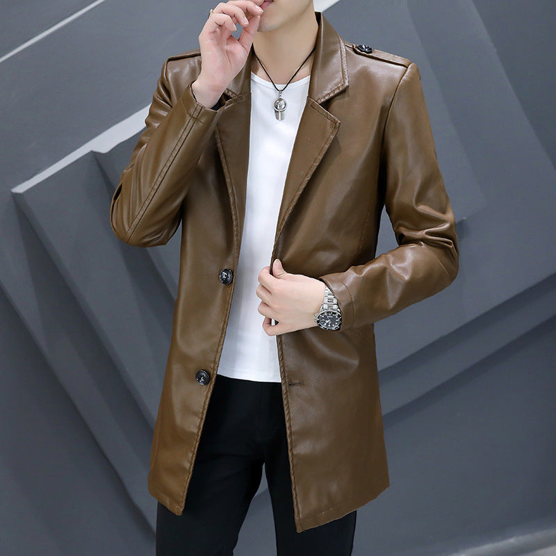 Men's Synthetic Leather Coat Lisslune