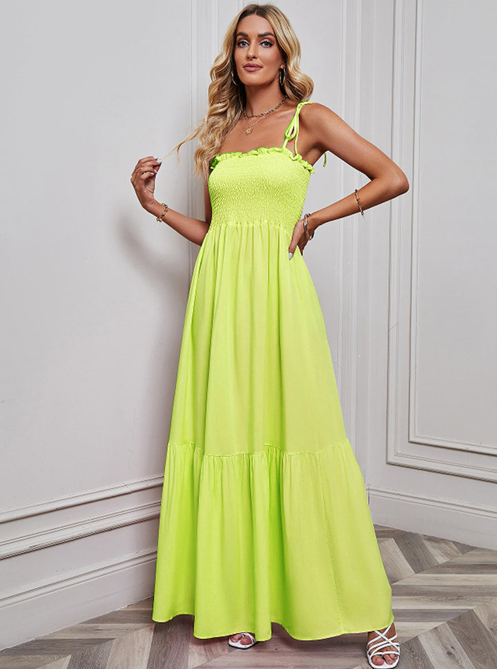 Women's maxi dress with elastic top and voluminous skirt Lisslune