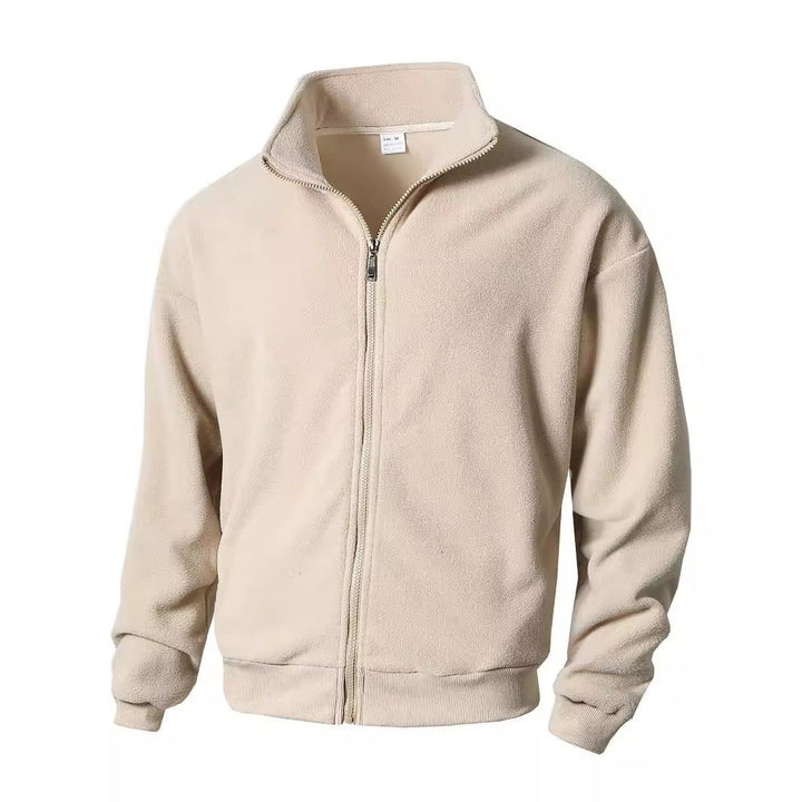 Men's fleece jacket with high collar and zipper Lisslune