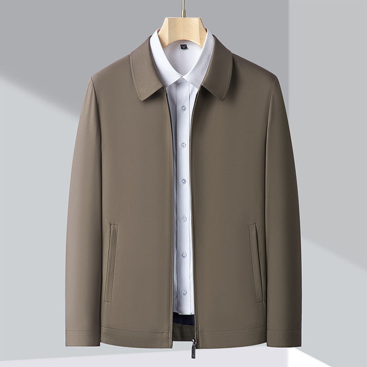 Men's Elegant Transitional Jacket with Modern Stand-Up Collar Lisslune