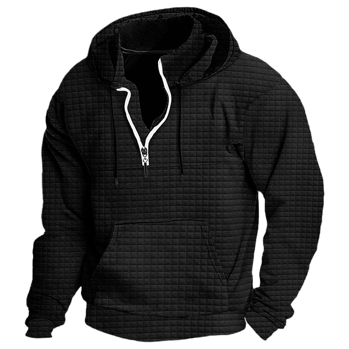 Men's hooded sweatshirt with textured design and practical zipper Lisslune