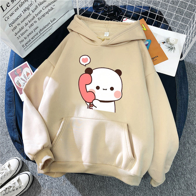 Ladies' hoodie with playful panda design Lisslune