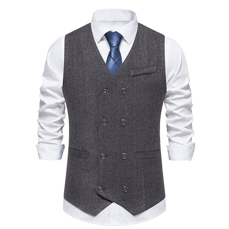 Men's elegant vest in herringbone pattern Lisslune