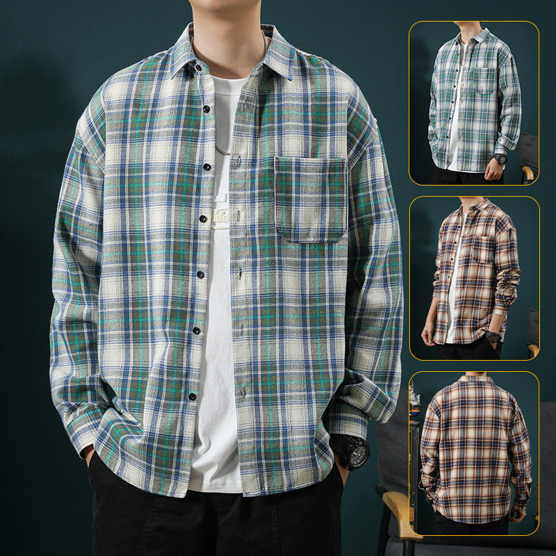 Men's casual flannel shirt with check pattern Lisslune