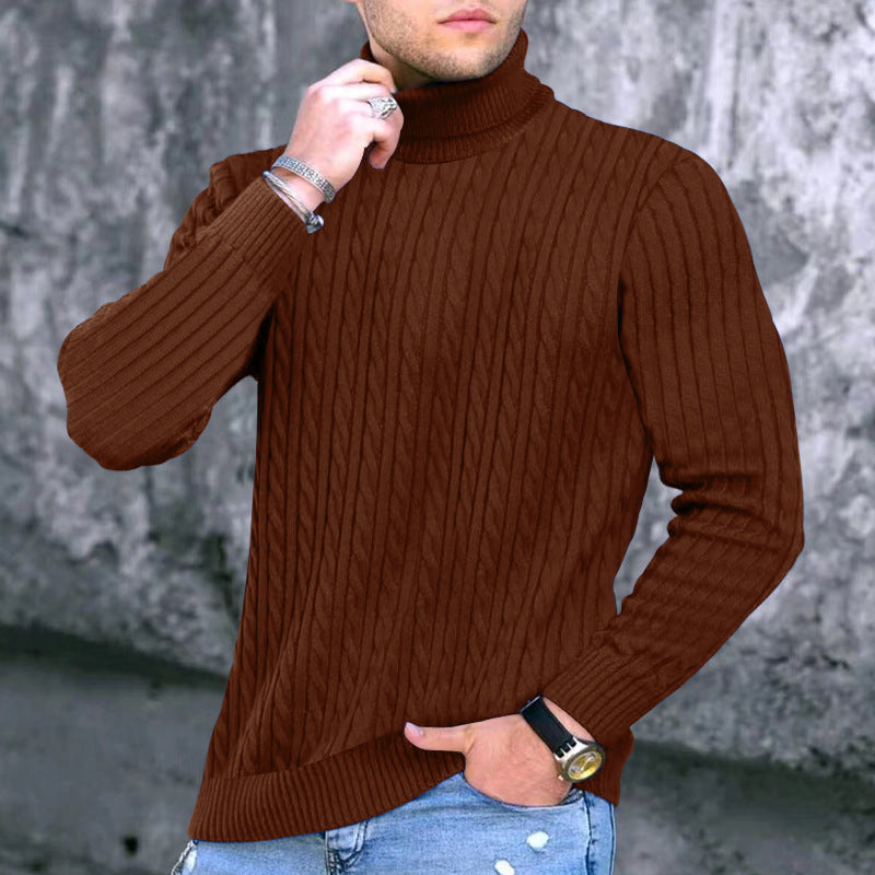 Men's modern turtleneck sweater with textured design Lisslune