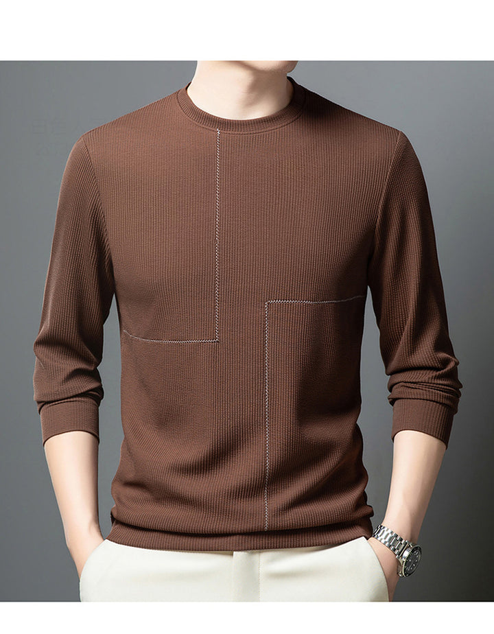 Men's stylish crew neck sweater with textured design Lisslune