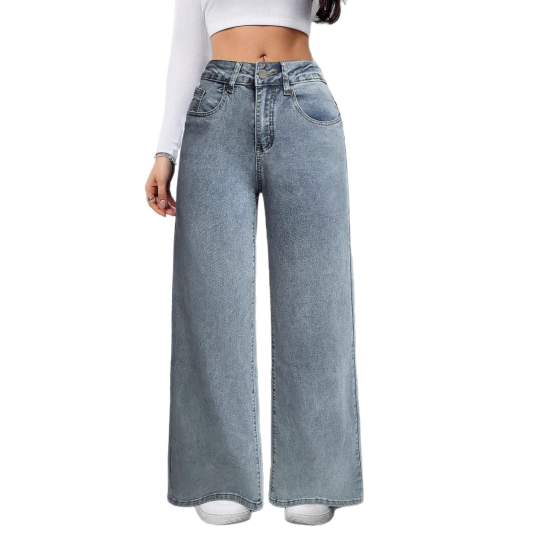Ladies wide-cut vintage-style jeans with high waistband and casual look Lisslune