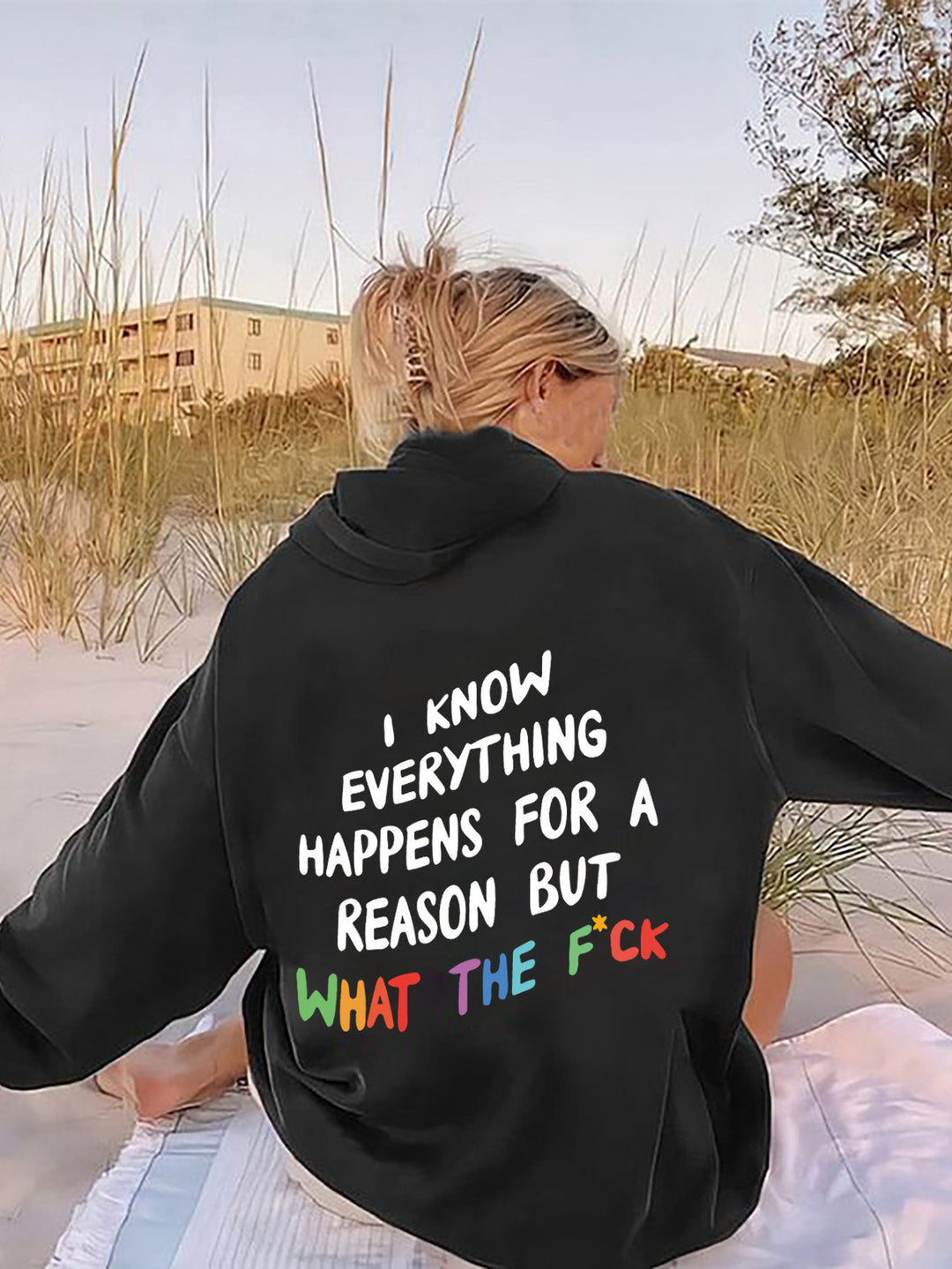 Women's hoodie with inspiring lettering and loose fit Lisslune