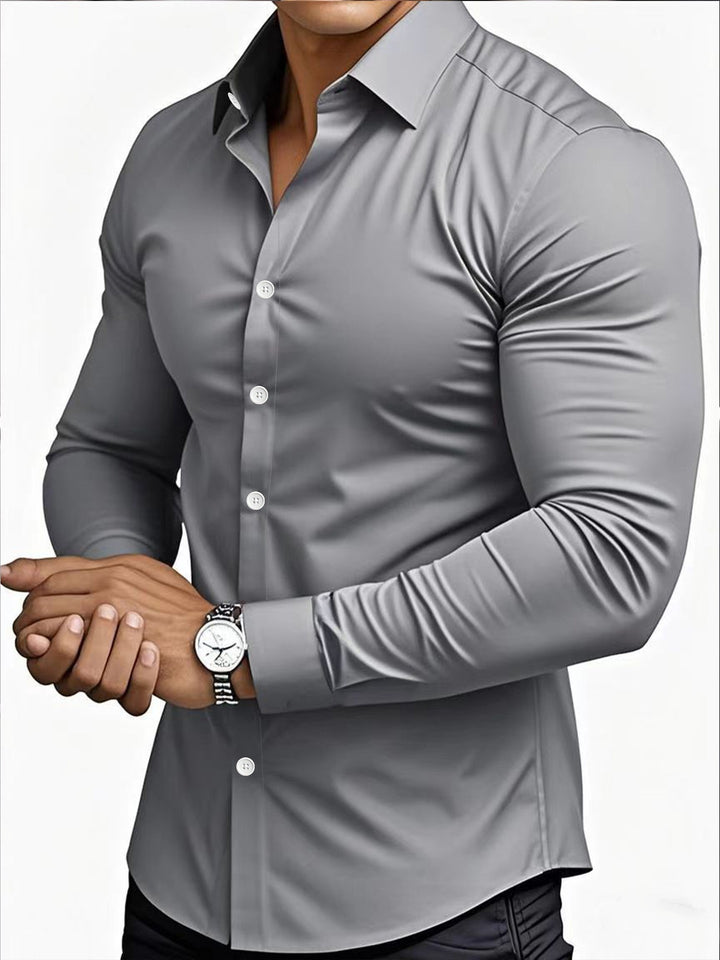 Men's long-sleeve shirt with a fitted silhouette and elegant collar Lisslune
