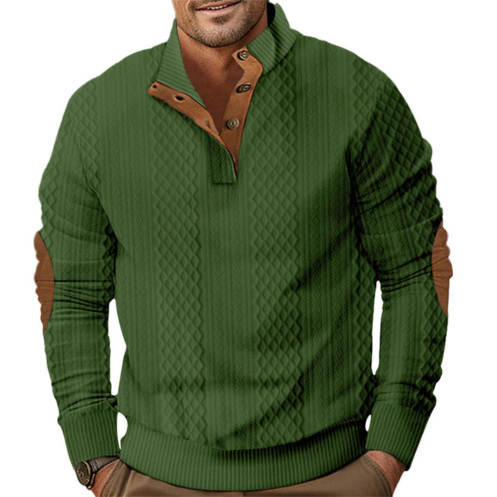 Men's stylish knit sweater with innovative collar and elegant contrast details Lisslune