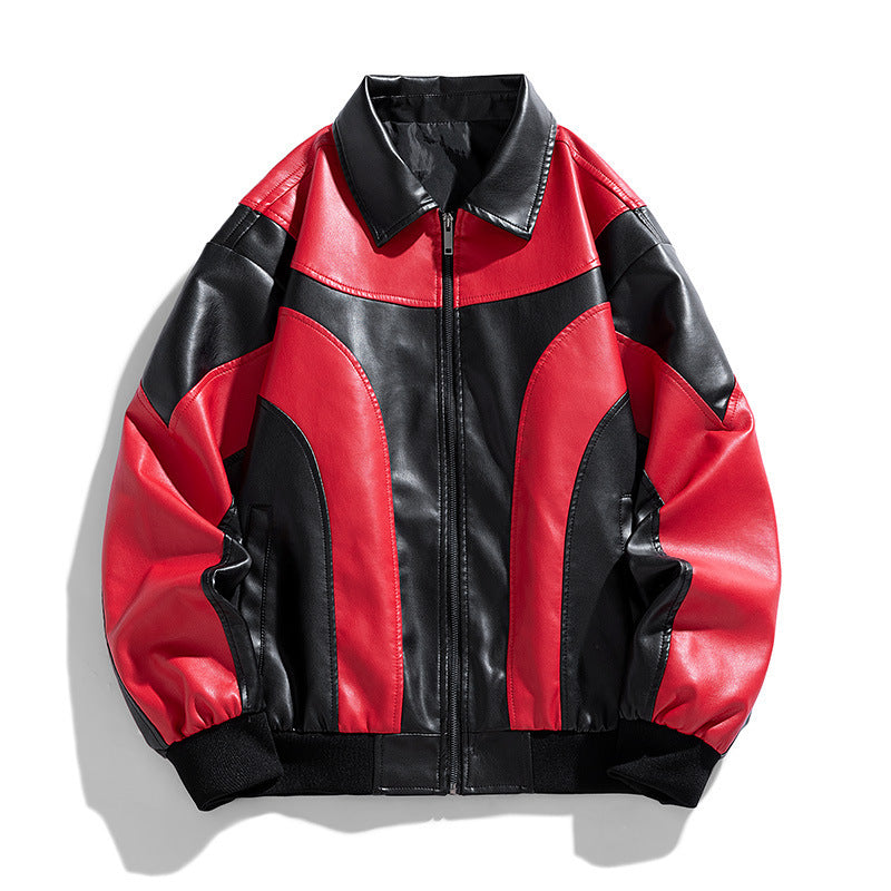 Men's Stylish Leather Jacket with Impressive Color Design Lisslune