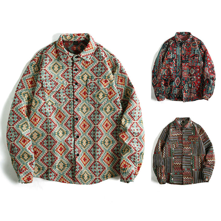Men's patterned shirt in urban patchwork style Lisslune