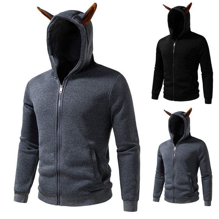 Men's comfortable hoodie with full-length zipper Lisslune