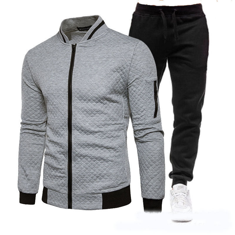 Men's fashionable training jacket with stand-up collar and sports pants Lisslune