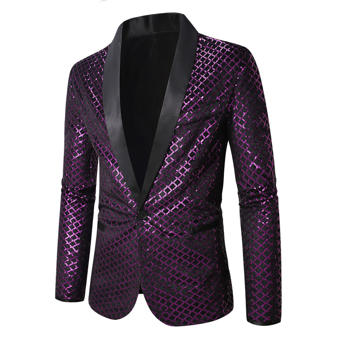 Men's Shimmering Sequin Blazer with Modern Design Lisslune