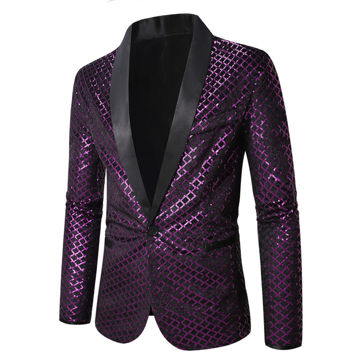 Men's Shimmering Sequin Blazer with Modern Design Lisslune
