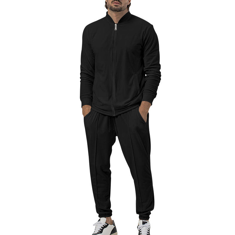 Men's sporty leisure suit with elastic waistband and zipper Lisslune