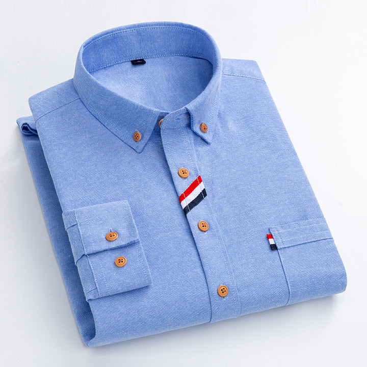 Men's Chambray Shirt with Textured Fabric and Stylish Contrast Details Lisslune