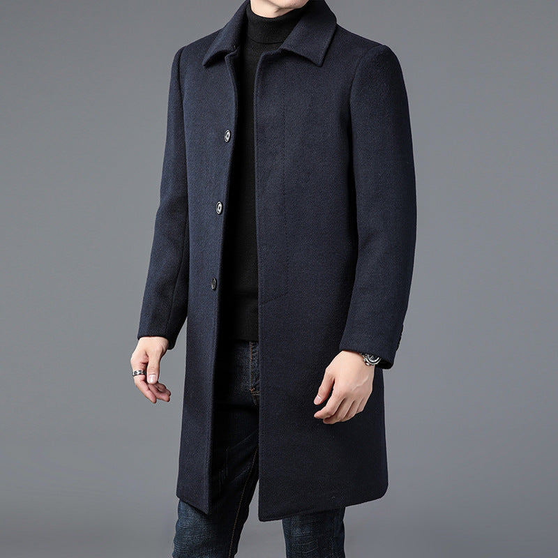 Men's Classic Wool Coat with Contemporary Cut Lisslune