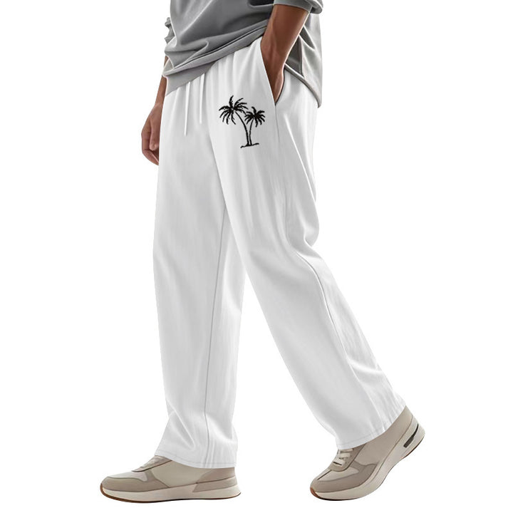 Men's Casual Leisure Pants with Side Logo Print Lisslune
