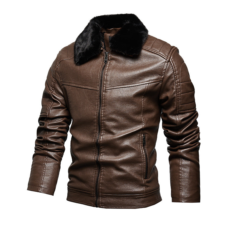 Men's Biker Jacket with Soft Lining and Side Zip Pockets Lisslune