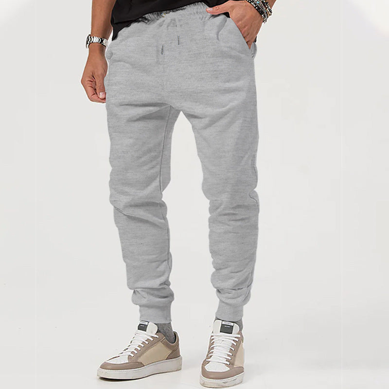 Men's casual jogging pants with elastic waistband and side zip pockets Lisslune