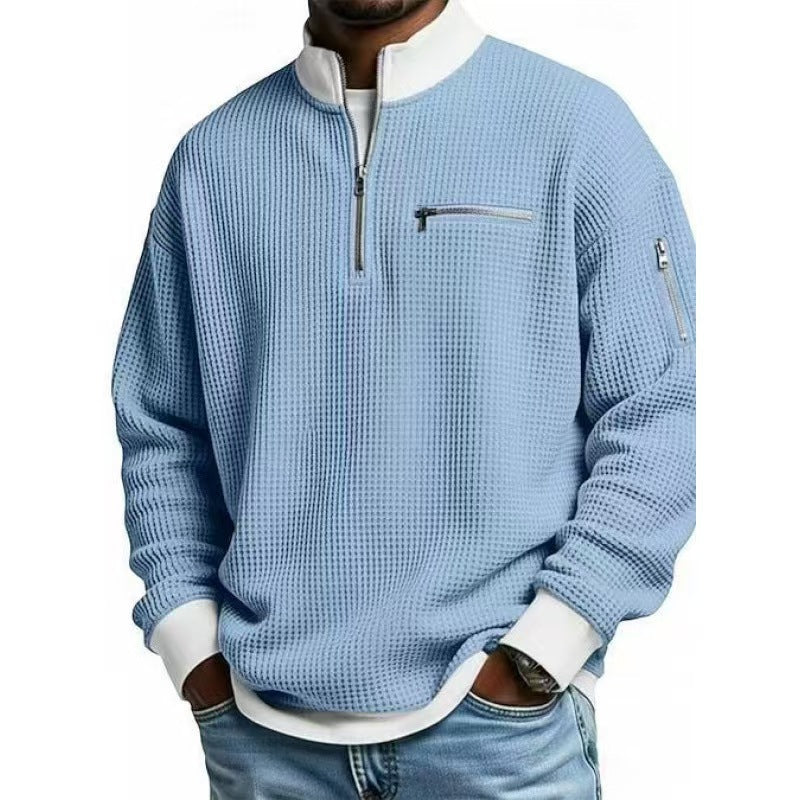 Men's sweatshirt with high collar and practical zipper Lisslune