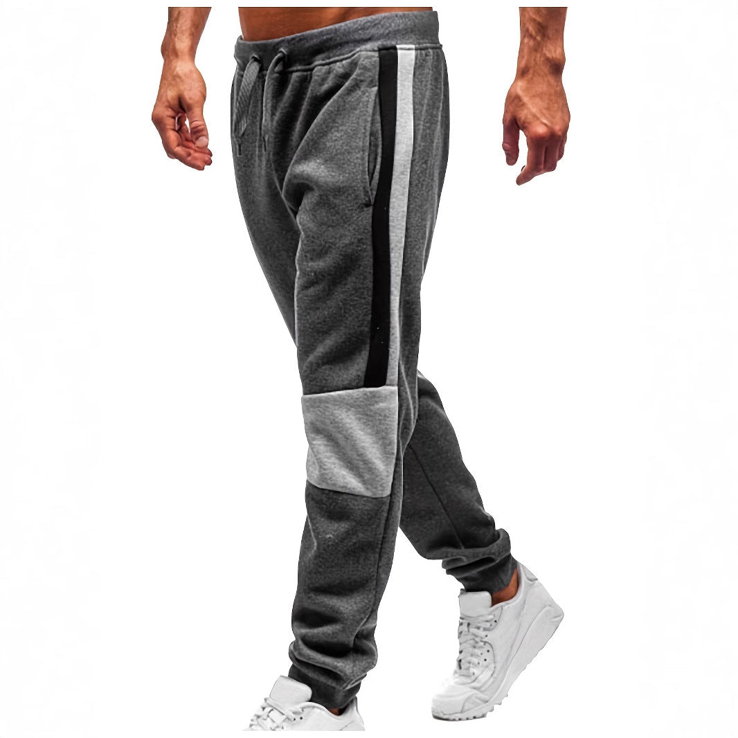 Men's sporty sweatpants with color block design and elastic waistband Lisslune