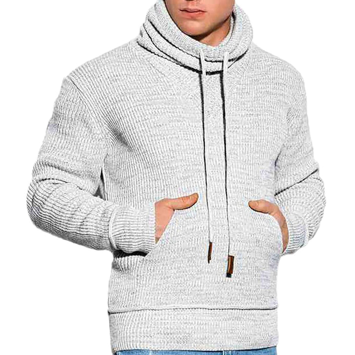 Men's hooded sweatshirt with coarse knit pattern and practical kangaroo pockets Lisslune