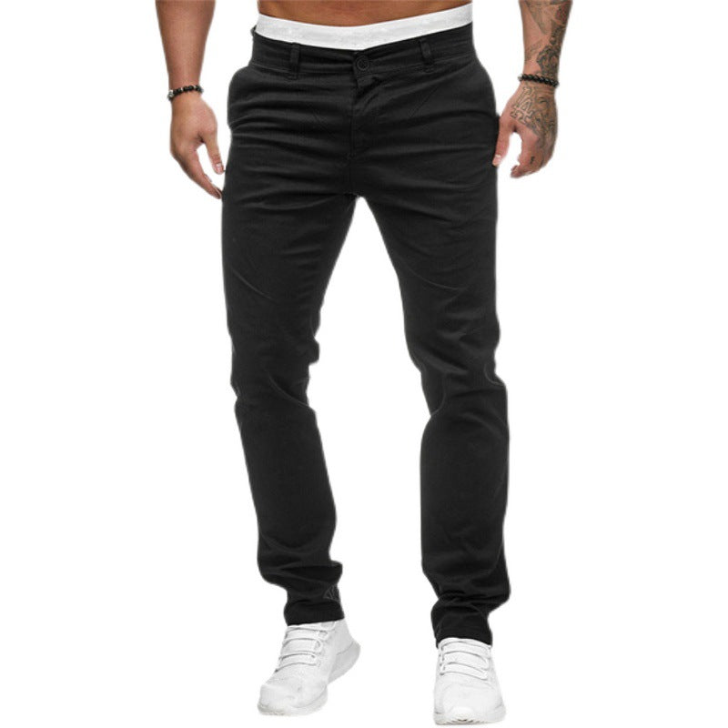 Men's Slim-Fit Casual Pants with Elastic Waistband and Comfortable Cut Lisslune