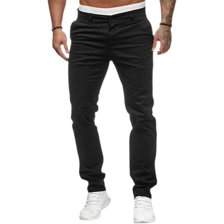 Men's Slim-Fit Casual Pants with Elastic Waistband and Comfortable Cut Lisslune