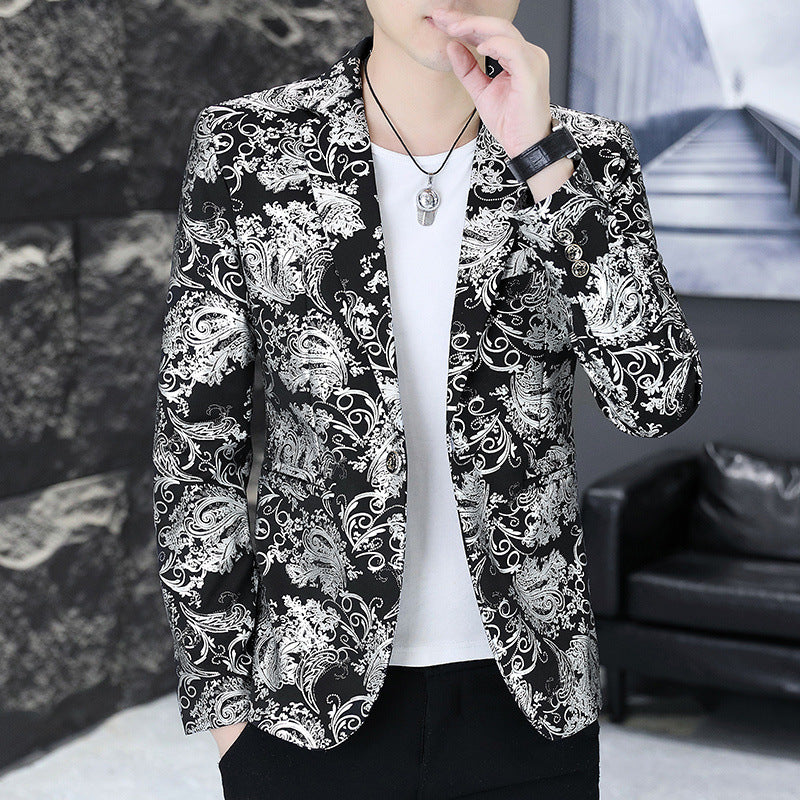 Men's Elegant Jacquard Blazer with Modern Details Lisslune