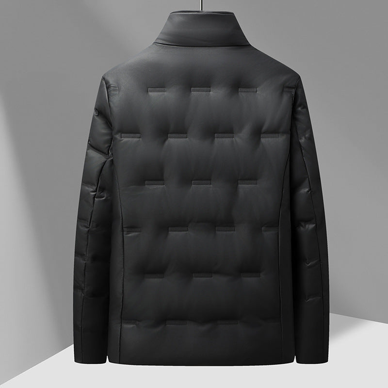 Men's Quilted Winter Jacket with Faux Fur Collar Lisslune