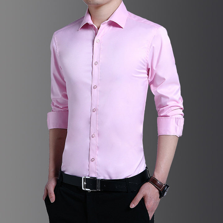 Men's elegant long-sleeved shirt with a shiny surface Lisslune