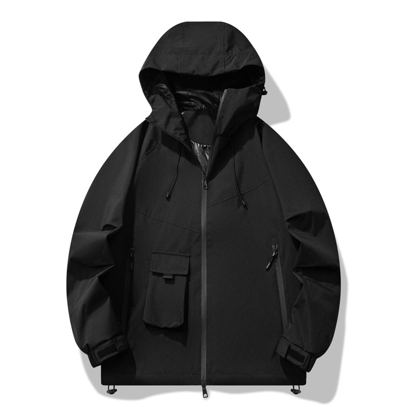 Men's technical outdoor jacket with water-repellent material and adjustable hood design Lisslune