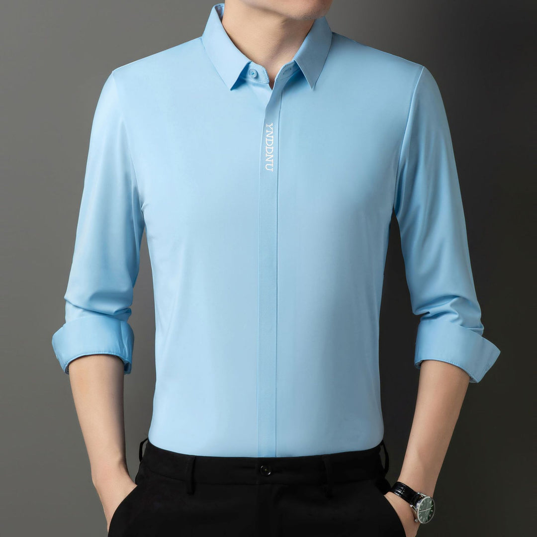 Men's Long Sleeve Shirt with Elegant Satin Finish Lisslune