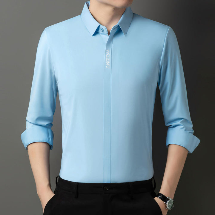 Men's Long Sleeve Shirt with Elegant Satin Finish Lisslune