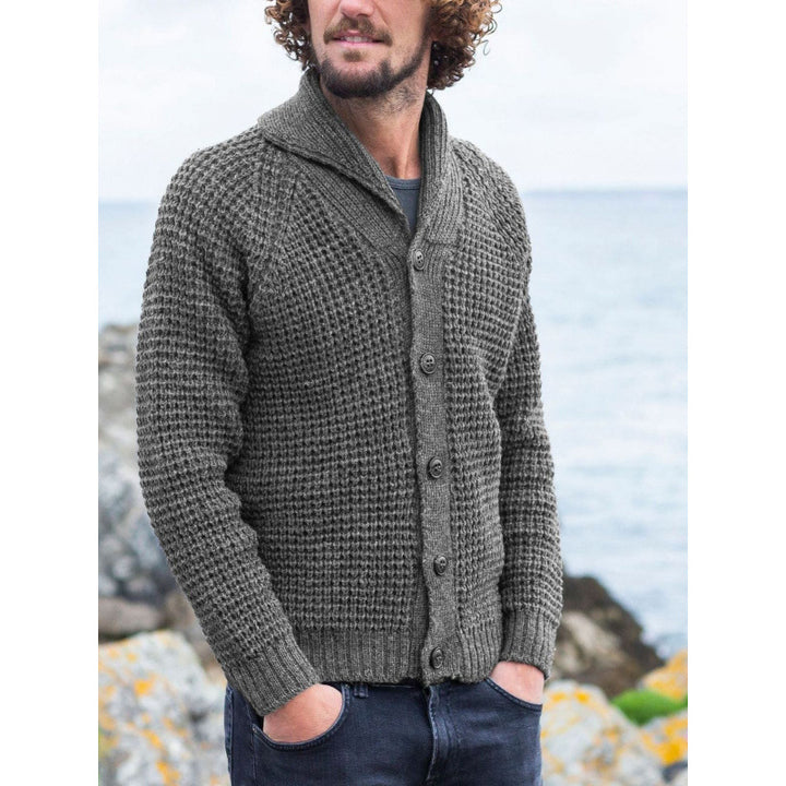 Men's cardigan with fine structural design and practical buttons Lisslune