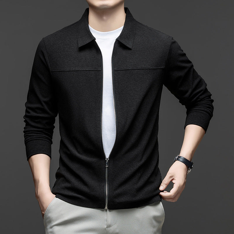 Men's Casual Jacket with Elegant Zipper and Modern Collar Lisslune