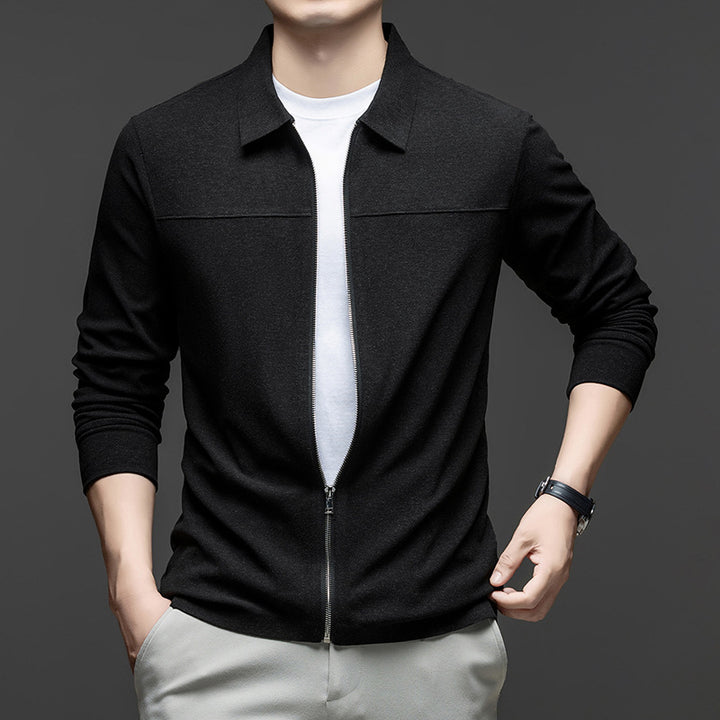 Men's Casual Jacket with Elegant Zipper and Modern Collar Lisslune